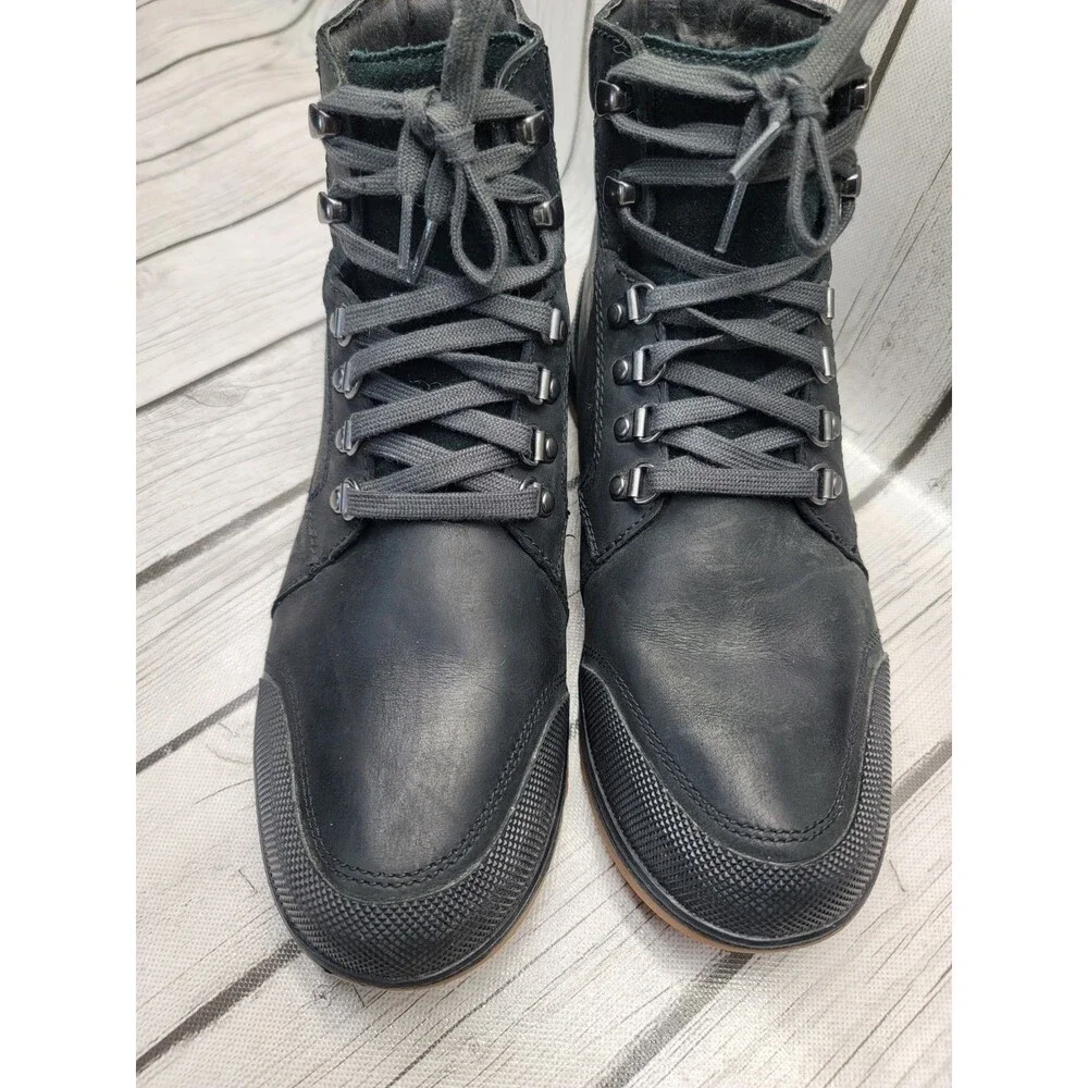 SOREL Ankeny II Mid Insulated Waterproof Boots Men's 9.5 US Black Leather OutDry